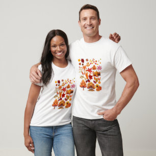 Camiseta Conjunto de Clipart de Folhas de Outono Vibrantes