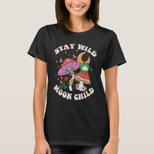 Camiseta Conjunto de cogumelo de rã criança lua selvagem re