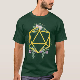 Camiseta Conjunto de Dados de Jogo D20 Poliédricos para Jog