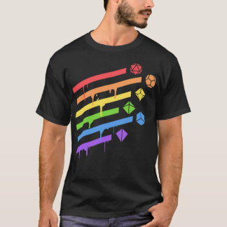 Camiseta Conjunto de Dados Polidedral Orgulho LGBT Arco-Íri