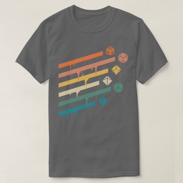 Camiseta Conjunto de Dados Polidedral Retro Ray Tabletop RP (Frente do Design)