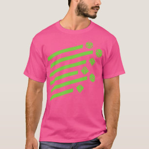 Camiseta Conjunto de Dados Polidedro Retroativo Verde