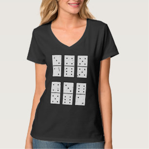 Camiseta Conjunto de Dominó Jogo de Dominó Peça de Jogo Dom