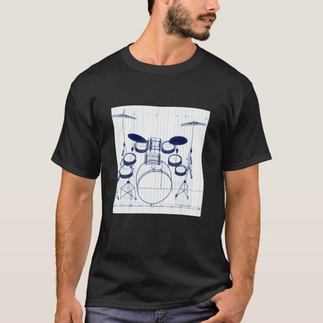 Camiseta Conjunto de Drummers de Drummer do Estilo de Impre (Frente)