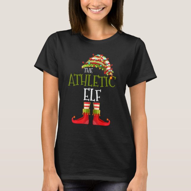Camiseta Conjunto de Elfo Atlético para Correspondência no  (Frente)