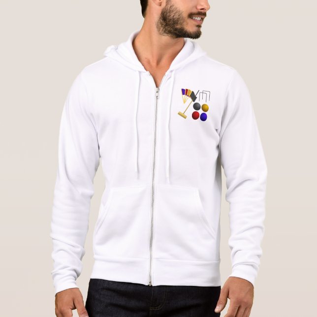 Camiseta Conjunto de Equipamentos de Croquet Malho Bolas Ar (Frente)