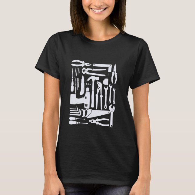 Camiseta Conjunto de Ferramentas de Hardware para Artesãos  (Frente)