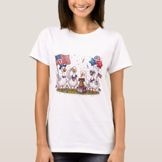 Camiseta Conjunto de Ganso Patriótico 4 de Julho EUA