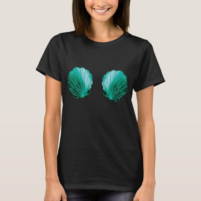 Camiseta Conjunto de Halloween Sutiã de Sereia com Concha A (Frente)