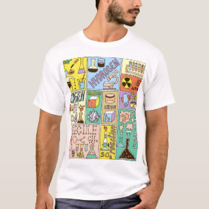 Camiseta Conjunto de Ilustração de Vintage de Química Scien