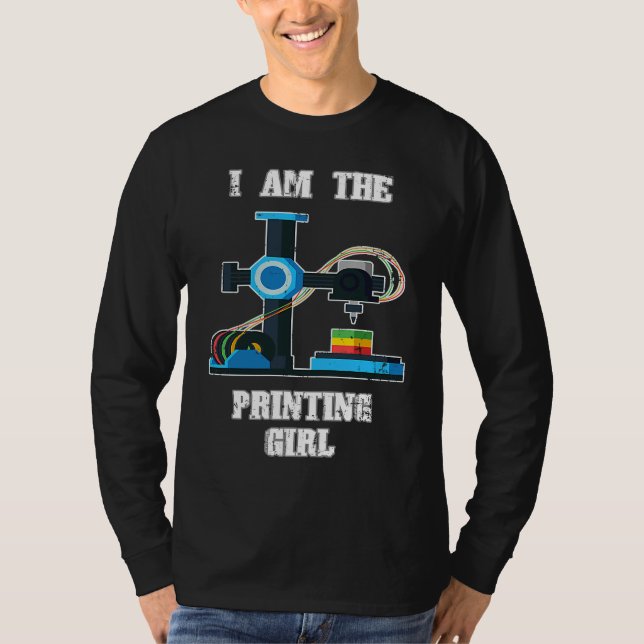 Camiseta Conjunto de Impressora 3D para Menina que Imprime  (Frente)