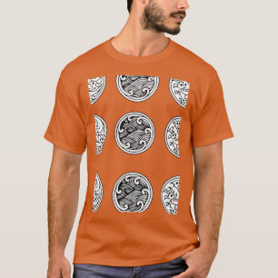 Camiseta Conjunto de linhas de onda de água chinesa japones