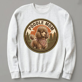 Camiseta Conjunto de Mãe de Poodle com Capuz para Ela