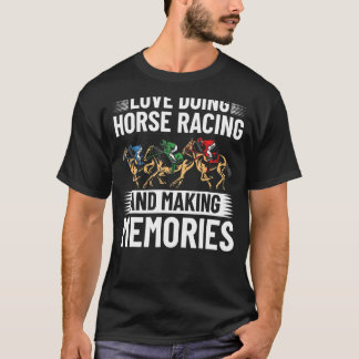 Camiseta Conjunto de Montaria de Cavalo Corrida de Cavalos