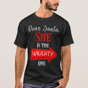 Camiseta Conjunto de Natal Combinando para Casais Ela é a M