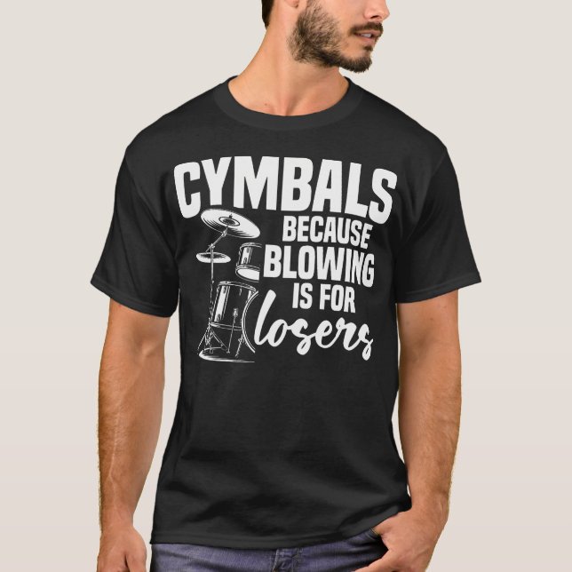 Camiseta Conjunto de Pratos para Bateria Acessórios para Ba (Frente)