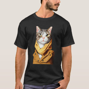 Camiseta Conjunto de Roupa de Gato Antropomórfico Parece um