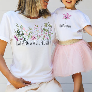 Camiseta Conjunto de Roupas de Mãe de Flor Silvestre para B