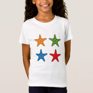 Camiseta Conjunto de Starfish de Cartoon Colorido Bonito