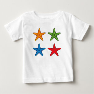 Camiseta Conjunto de Starfish de Cartoon Colorido Bonito