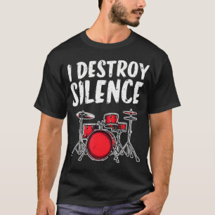 Camiseta Conjunto de Tambores Engraçado Baterista Músico Eu