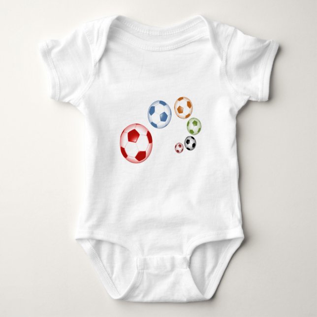 Camiseta Conjunto fofo de bolas de futebol (Frente)
