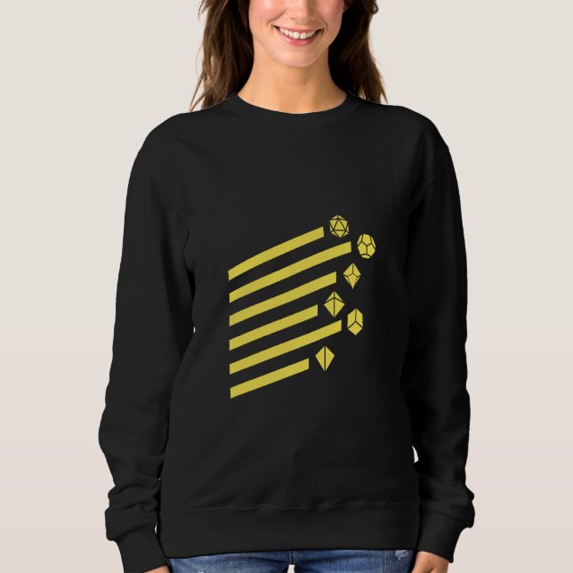 Camiseta Conjunto Geométrico Yellow Polyhedral D20 Dice (Frente)
