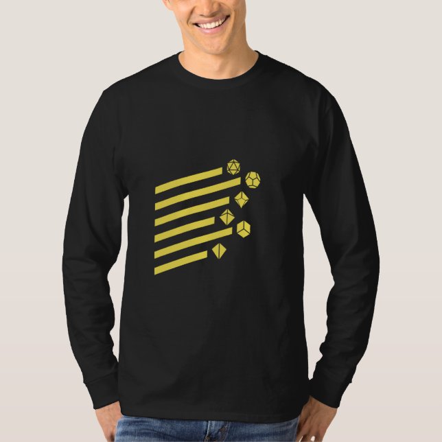 Camiseta Conjunto Geométrico Yellow Polyhedral D20 Dice (Frente)
