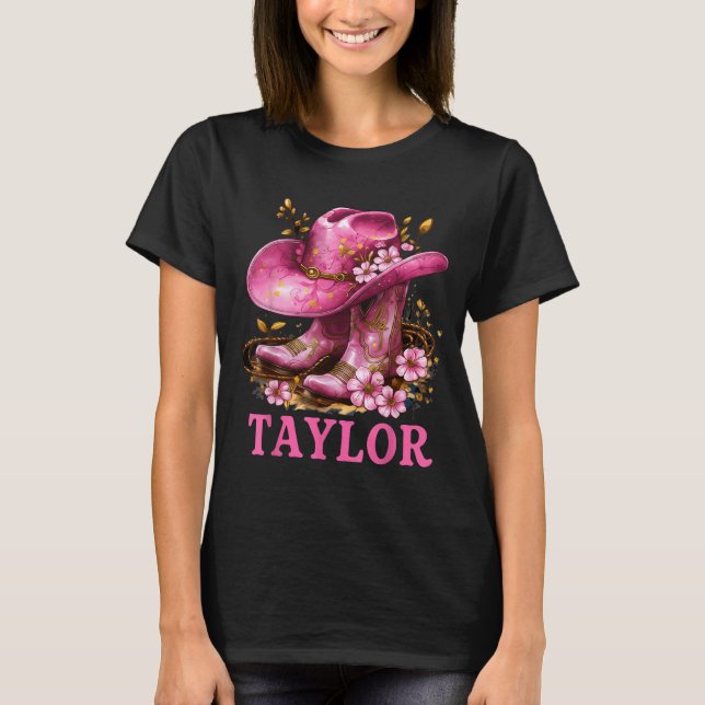 Camiseta Conjunto Taylor Botas de Vaqueira Jovens Mulheres  (Frente)