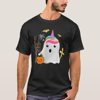 Camiseta Conjuntos Clássicos do Boo Unicorn Halloween