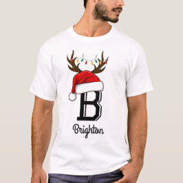 Camiseta Conjuntos de Natal da Família Monogramas