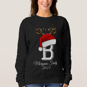 Camiseta Conjuntos de Natal da Família Monogramas
