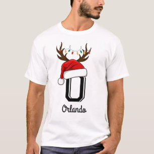 Camiseta Conjuntos de Natal da Família Monogramas