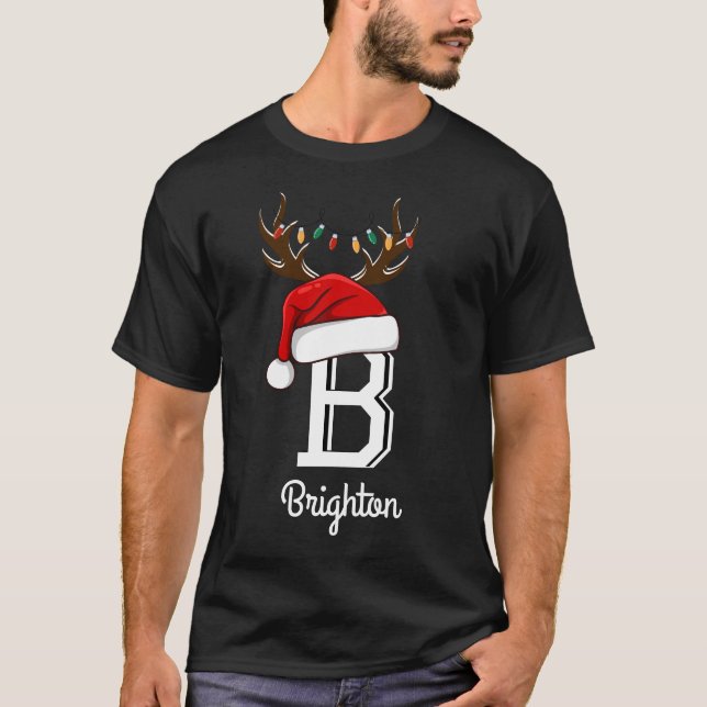Camiseta Conjuntos de Natal da Família Monogramas (Frente)