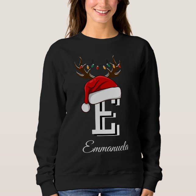 Camiseta Conjuntos de Natal da Família Monogramas (Frente)