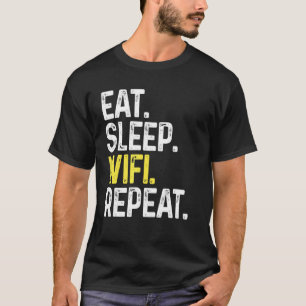 Camiseta Conne De Conexão De Conexão Wifi De Repetição De S
