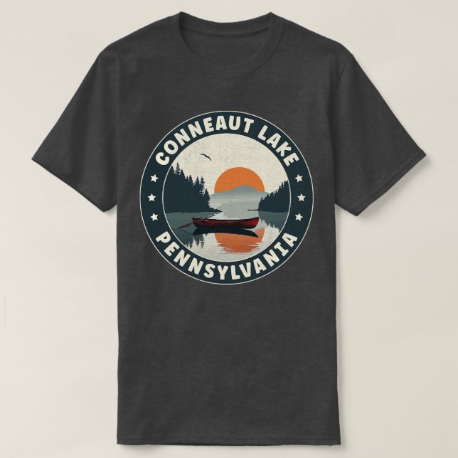 Camiseta Conneaut Lake Pennsylvania Sunset (Frente do Design)
