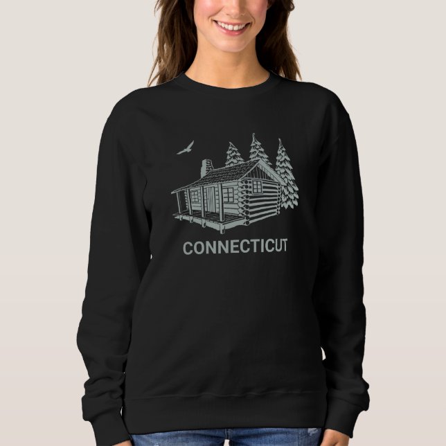 Camiseta Connecticut Cabin Camping Wilderness Camp Nature O (Frente)