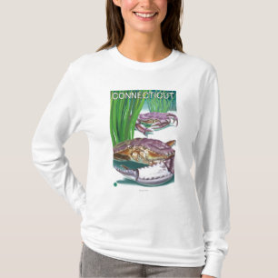Camiseta ConnecticutCrab e pescador