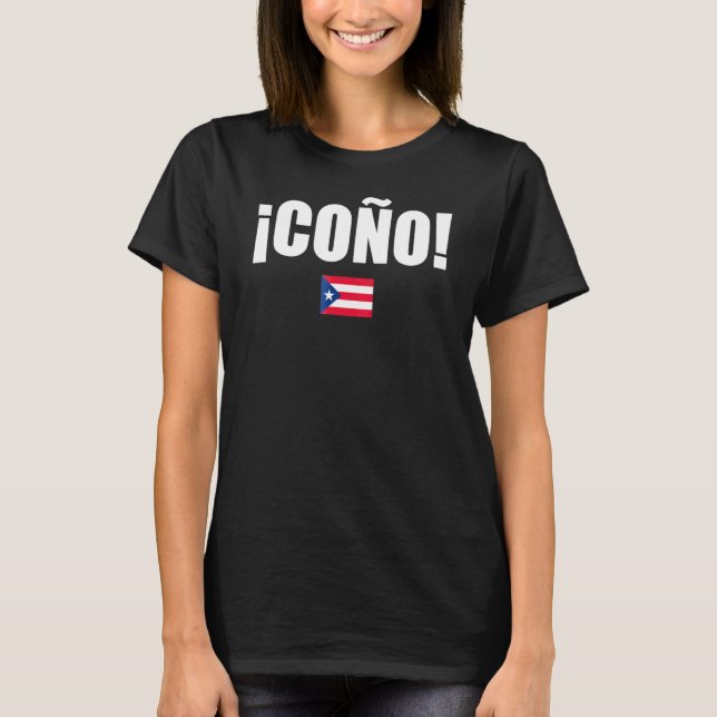 Camiseta Cono Puerto Rico Bandeira Espanhol (Frente)