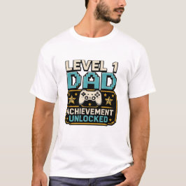 Camiseta Conquista de Pai Gamer Desbloqueada Nível 1 Pai