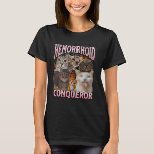 Camiseta Conquistador de Hemorroidas Funny Cat Meme Graphi