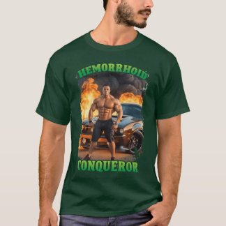 Camiseta Conquistador de Hemorroidas Meme Engraçado Estranh