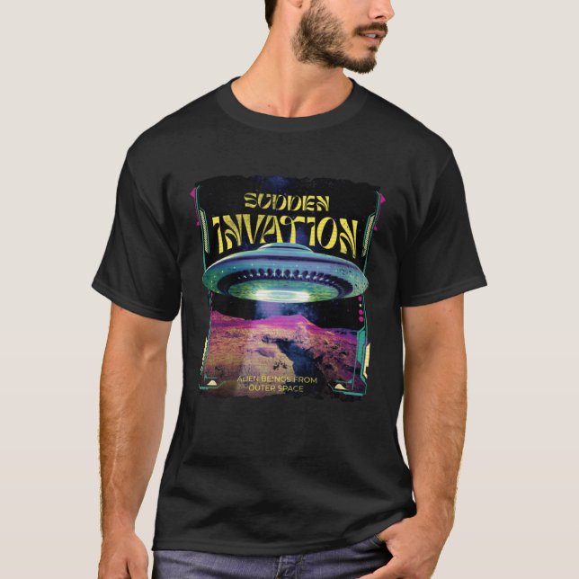 Camiseta Conquistadores de Espaço OVNI Retroativos para OVN (Frente)