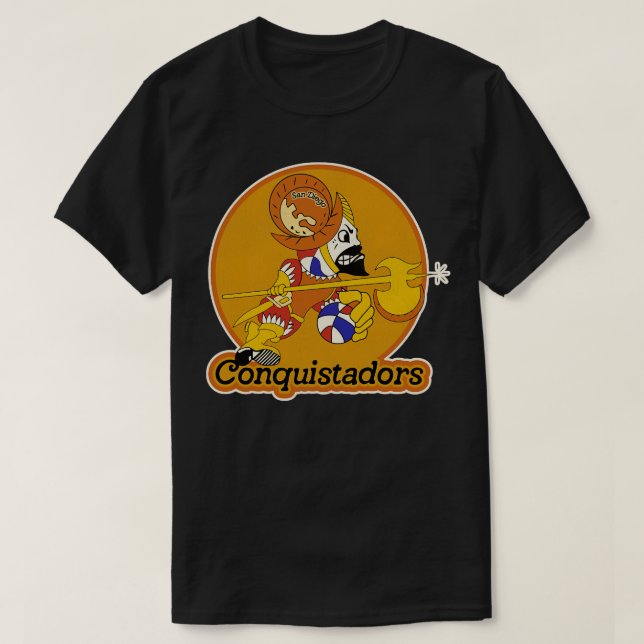 Camiseta Conquistadores de San Diego Defunct Retro - Basque (Frente do Design)