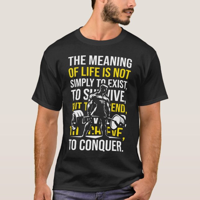 Camiseta Conquistar - Gym Motivacional, Malhação de Workout (Frente)