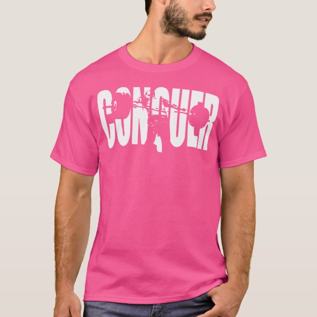 Camiseta Conquistar - Limpeza de energia - Levantamento de  (Frente)