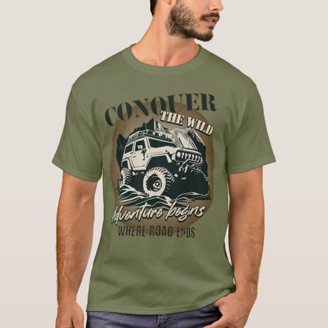 Camiseta Conquistar o Selvagem - marrom (Frente)