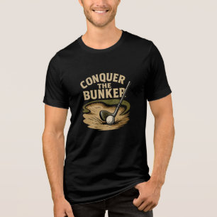 Camiseta Conquiste o Bunker. Humor de golfe