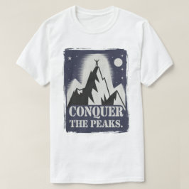 Camiseta Conquiste o Design de Montanha Motivacional de Pic